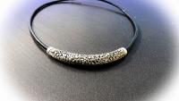 Curved Tube Vintage Antique Silver Choker Necklace