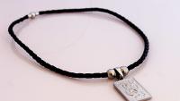 Music Note Tag Choker on Genuine Leather Cord