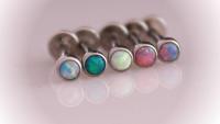 Opal Labret Studs - Body Jewellery 16G - Choice of Opal Colour