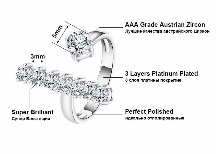 Geometric Platinum Bar Ring with Austrian Stones