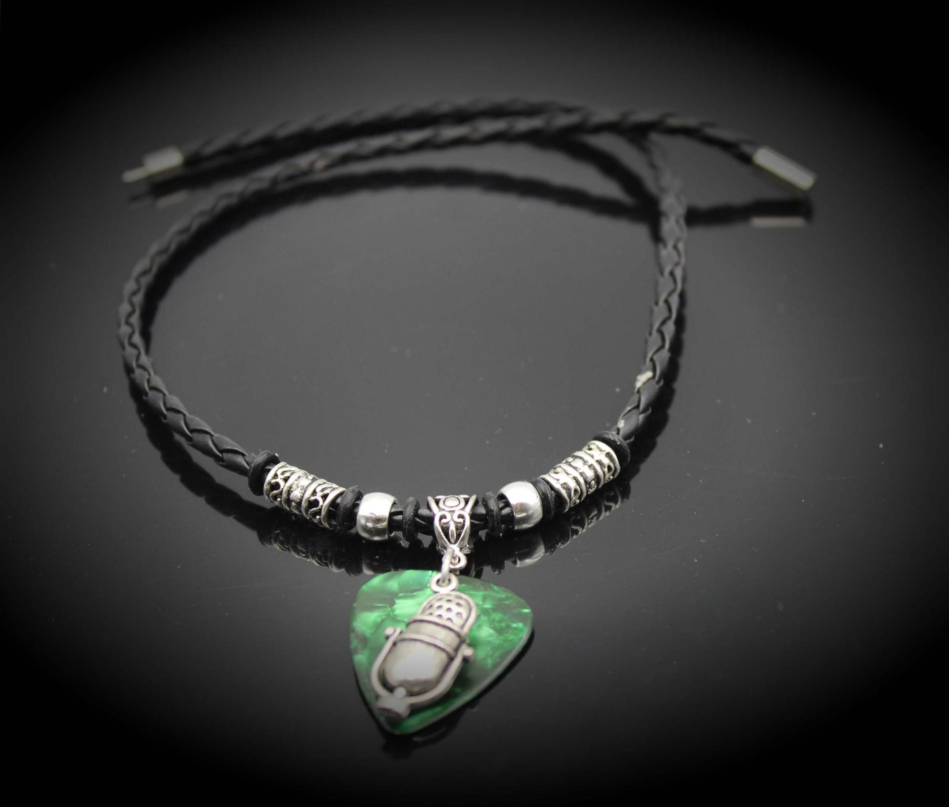 reslo Microphone On Guitar Pick Necklace