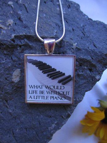 What Would Life Be Without A Little Piano - Funky Resin Pendant