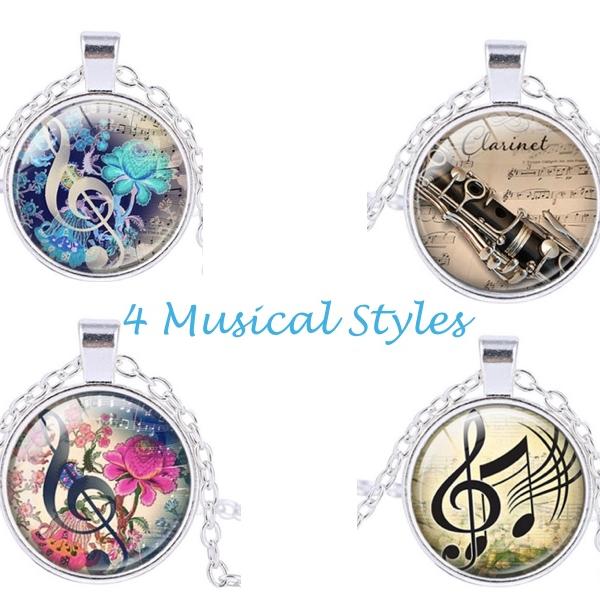Music Pendant - Cabochon Style - Choice Of Designs
