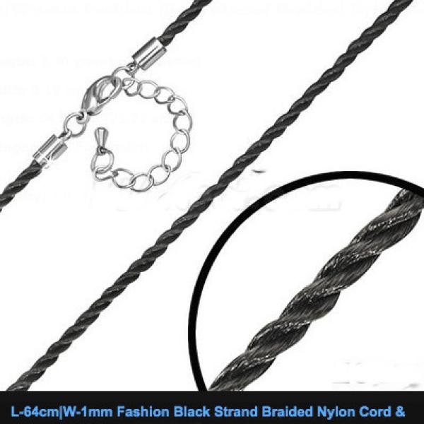 64cm Braided Nylon Cord With Extender Chain.
