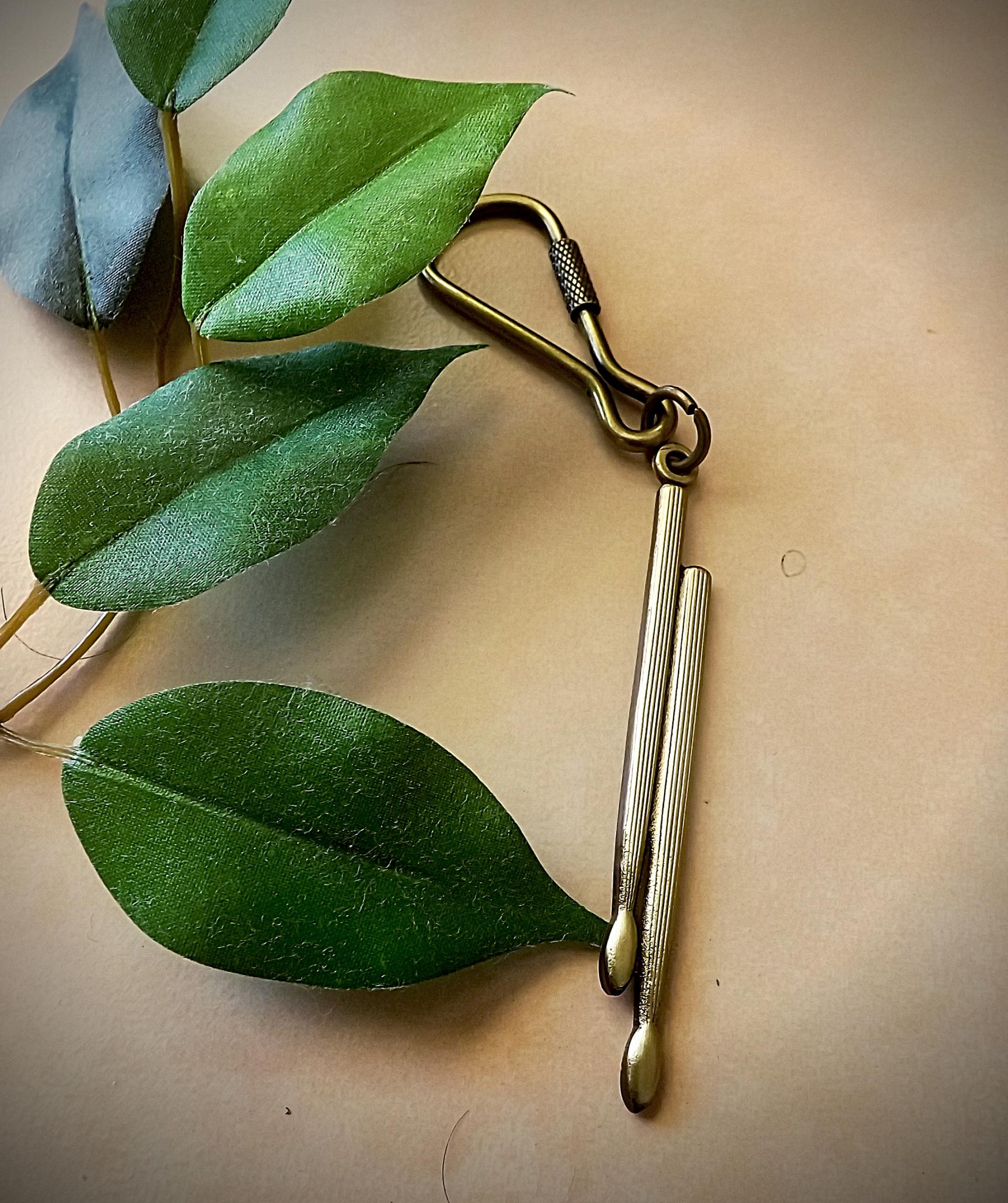 Drum Sticks Keychain /Keyring In Antique Brass Music Jewellery Online