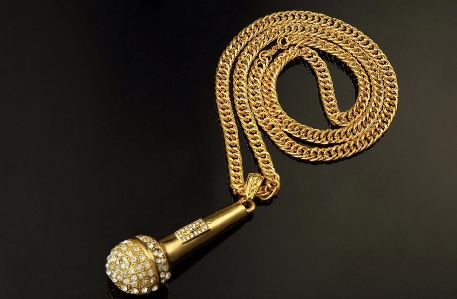 Real gold microphone necklace hotsell