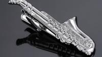 Saxophone Tie Bar Silver