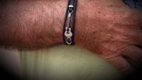 Acoustic Guitar Bracelet - Stainless Steel and Leather