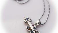 Acoustic Crystal  Guitar Music Necklace