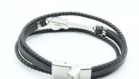 Acoustic Guitar Bracelet - Stainless Steel and Leather