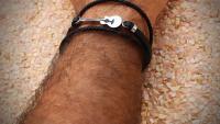 Acoustic Guitar Bracelet - Stainless Steel and Leather