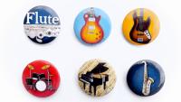Musical Instrument Button Badges - Choose Your Instrument