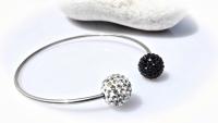 Black and White Crystal Bangle