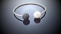 Black and White Crystal Bangle