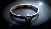 Unique Stainless Steel Stud Bangle With Interchangeable Gems