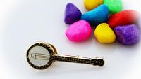 Banjo Musical Instrument Pin Badge