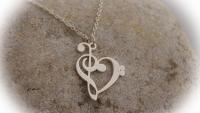 Bass and Treble Clef Unique Necklace