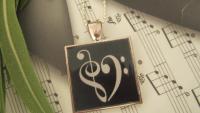 Bass Clef Resin Pendant