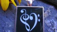 Bass Clef Resin Pendant