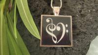 Bass Clef Resin Pendant