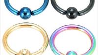 Titanium Stainless Steel Anodized BCR Rings 16G -10mm - Choice of Colours