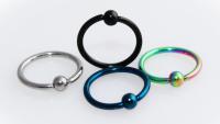 Titanium Stainless Steel Anodized BCR Rings 16G -10mm - Choice of Colours