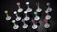Crystal Bioplast Flexible Labret Crystal Colour Range