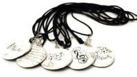 Black and White Treble clef adjustable pendant hand crafted