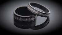 Music Ring - Romantic Black Stainless Steel Music band rings