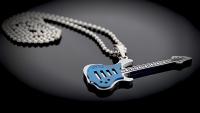 Titanium Guitar Pendants On Ball Chain - Choice of Colour and Chain