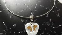 Guitar Pick with Sandblasted Butterfly Charm