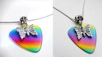 Butterfly on Rainbow Guitar Pick - Customisable!