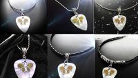 Guitar Pick with Sandblasted Butterfly Charm