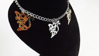 Stainless Steel 2-tone Cut-out Kitten Cat Charm Link Chain Bracelet/ Anklet