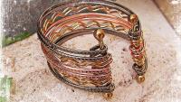 Ethnic Celtic Wave Copper Twisted Cuff Bangle