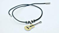 Acoustic Guitar 2 Tone Titanium &  Leather Choker