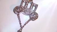 Cinderella Style fairy tale Necklace Carriage and Hanging Shoe Necklace