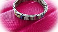 Stainless Steel Colorful Art Paint Stretch Bracelet