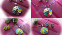 Technicolor Pendant and Earring Set - Choice of 2 Designs