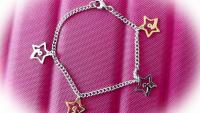 Stainless Steel 2-tone Star Comet Charm Link Chain Bracelet/ Anklet