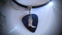 Cowboy Boot Necklace or Choker on Guitar Pick