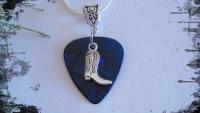 Cowboy Boot Necklace or Choker on Guitar Pick