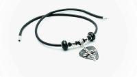 Guitar Pick Necklace With Cross - Genuine Leather -Premier Collection