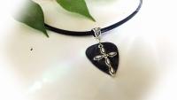Guitar Pick Necklace With Cross