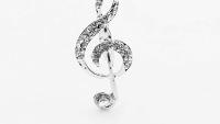 Music G Clef Brooch With Crystal Stones