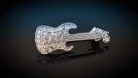 Crystal Guitar Brooch