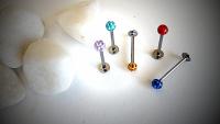 Stainless Steel Labrets With Disco Ball - Choice of length and Colour