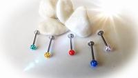 Stainless Steel Labrets With Disco Ball - Choice of length and Colour