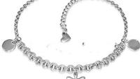 Dragonfly Circle Disc Love Heart Charm Bracelet