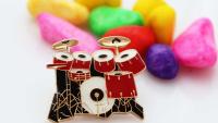 Drum Kit  Pin Badge - 7 Piece Kit